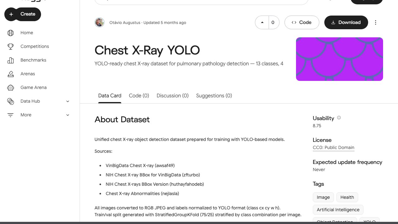 胸部X射线YOLO目标检测数据集