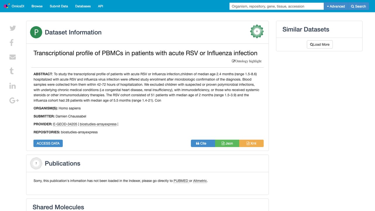 急性RSV或Influenza感染患者PBMCs转录谱