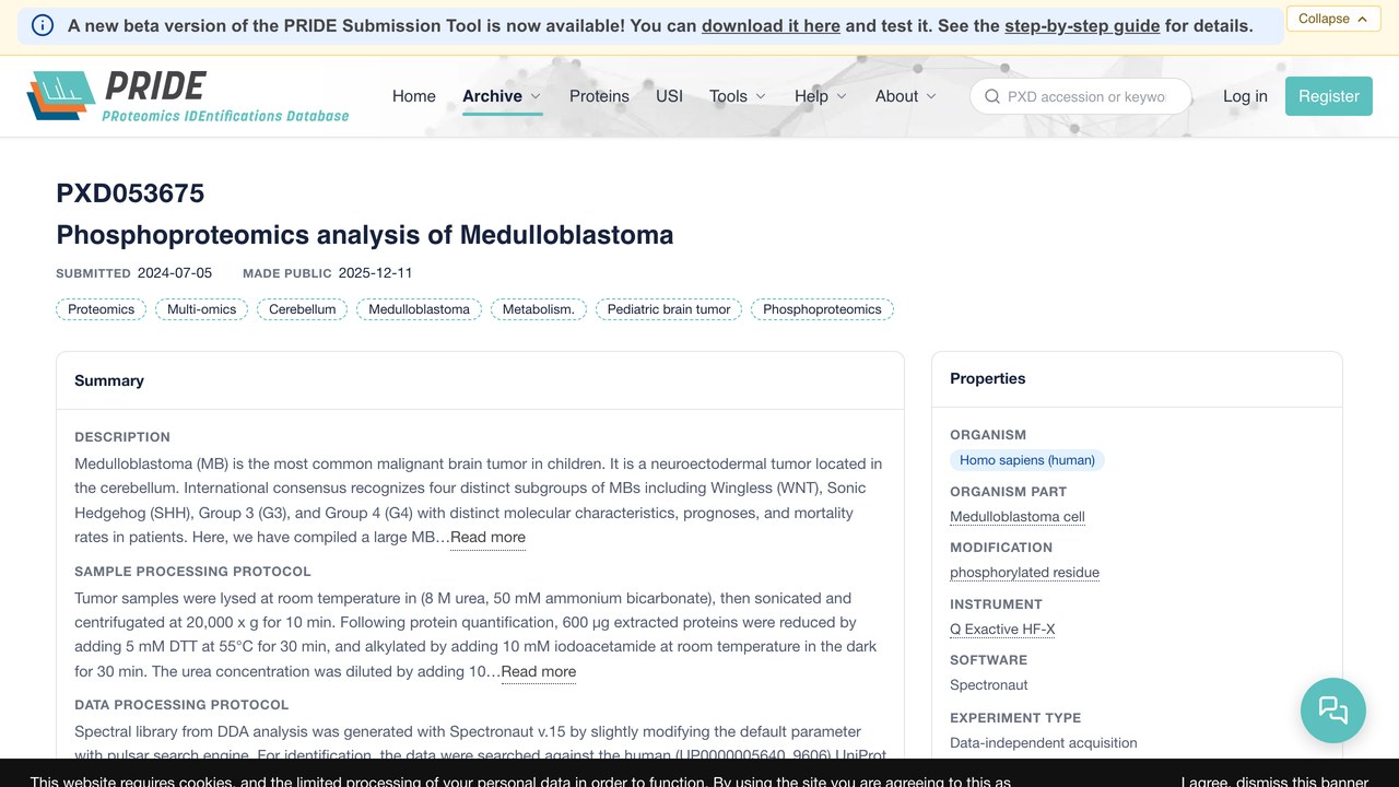 Medulloblastoma 磷酸化蛋白质组学分析