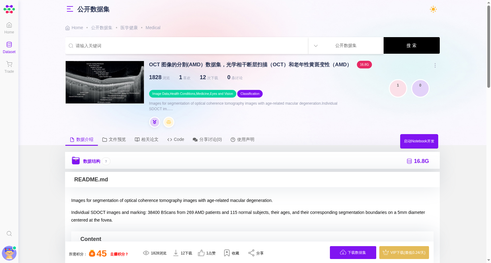 OCT图像的分割(AMD)数据集