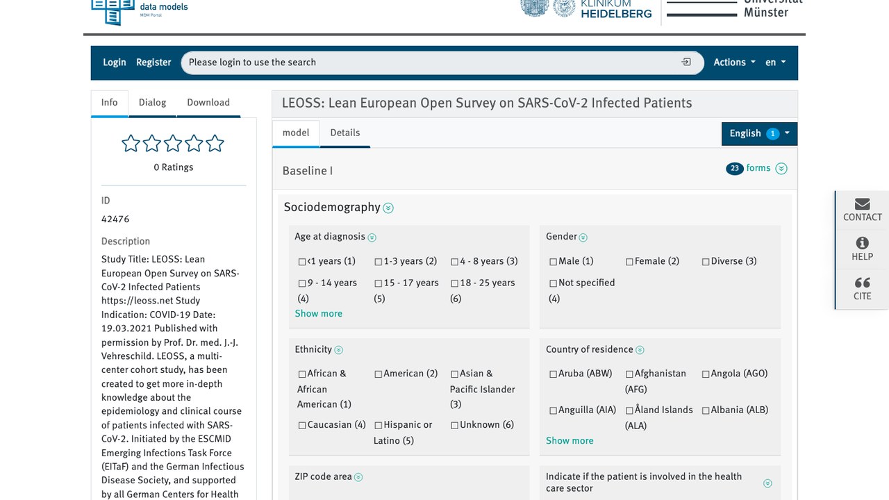 LEOSS：SARS-CoV-2 感染者精益欧洲开放调查