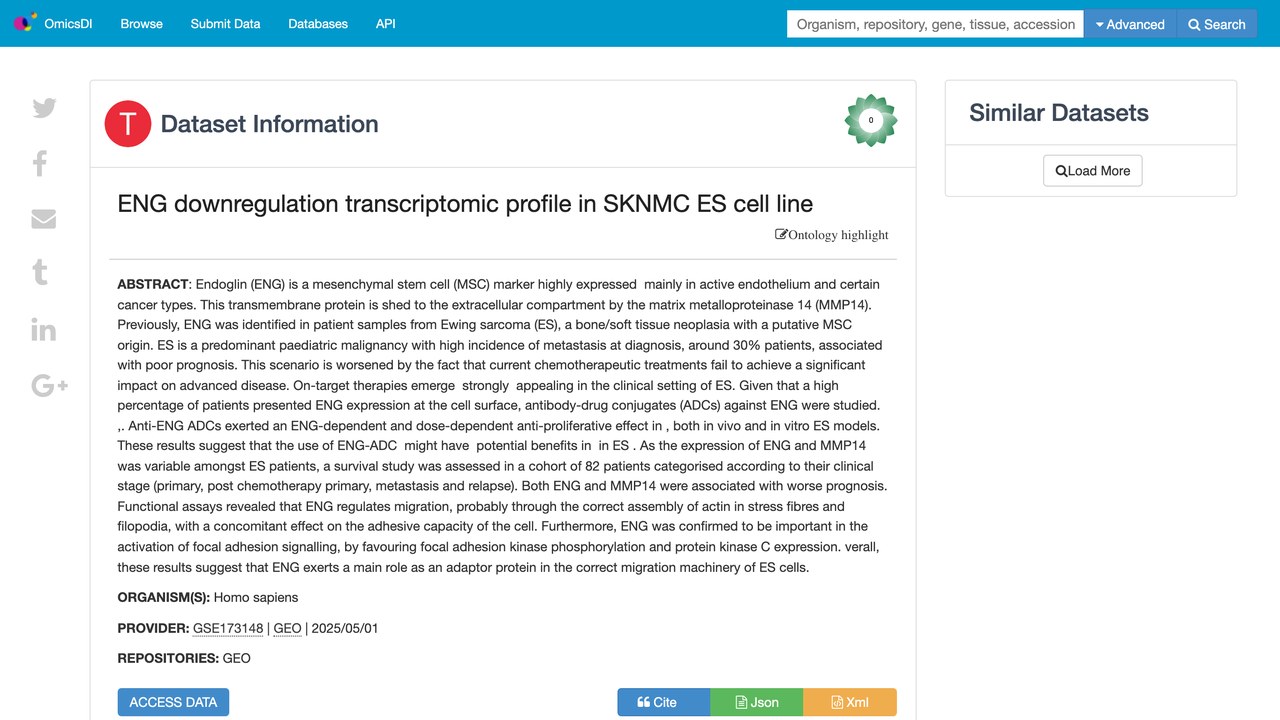 SKNMC 尤文肉瘤细胞系 ENG 下调转录组图谱