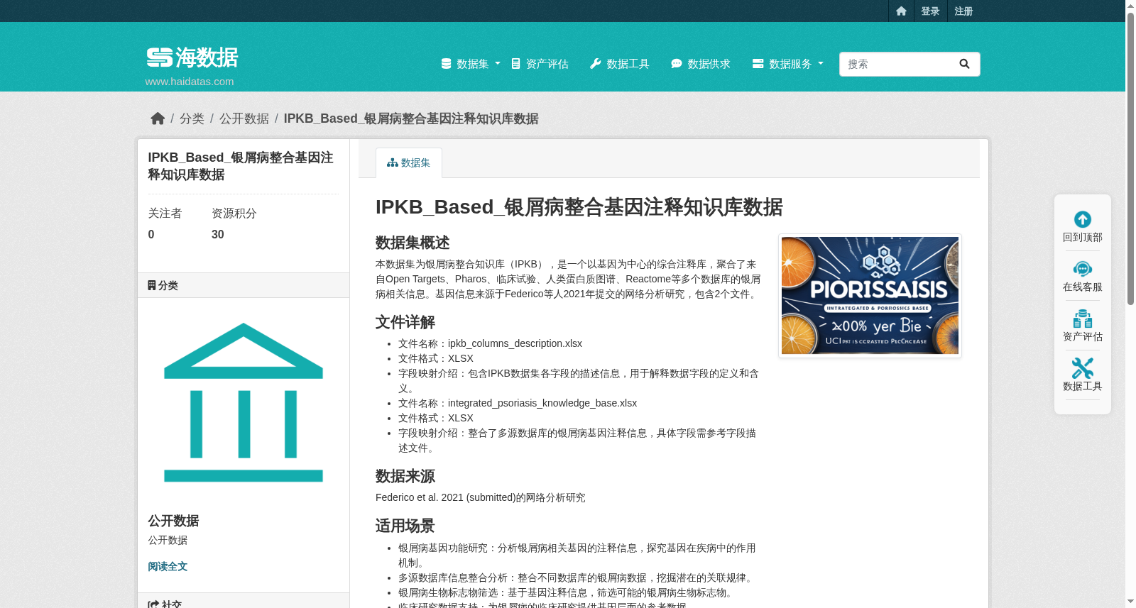 IPKB_Based_银屑病整合基因注释知识库数据