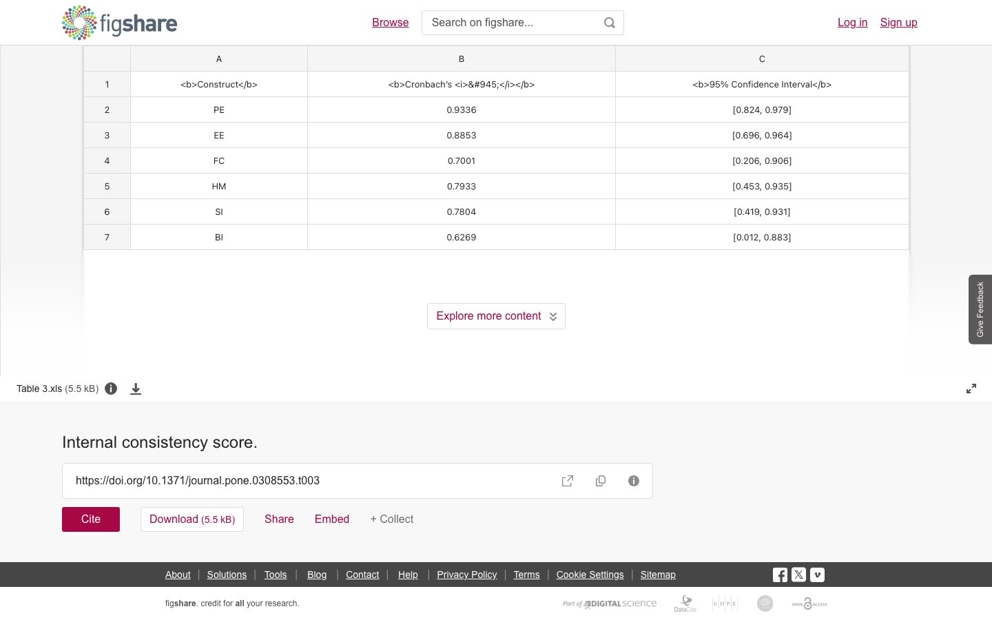 Internal Consistency Score