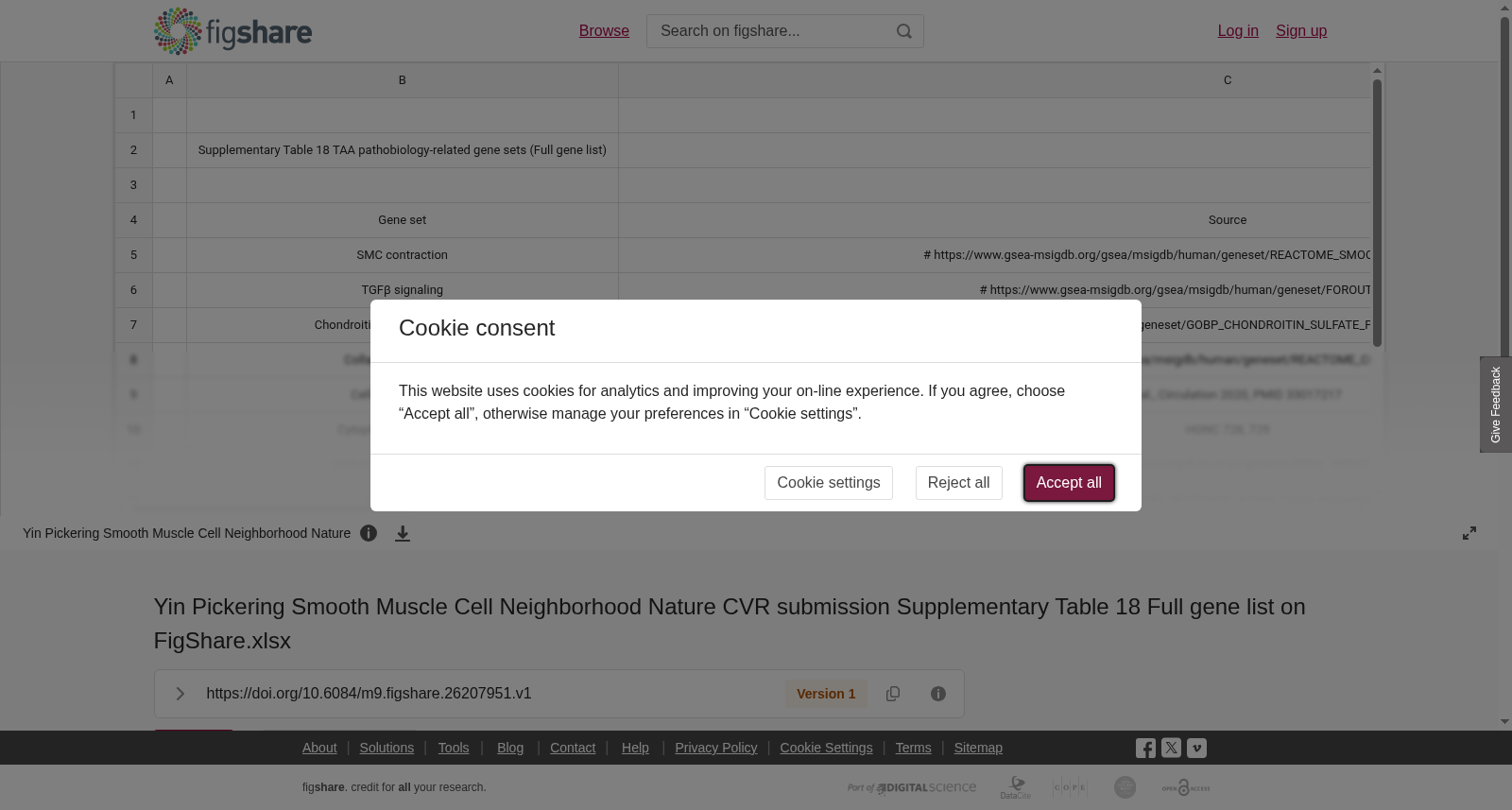 Yin Pickering 平滑肌细胞邻域 Nature CVR 投稿 补充表18 全基因列表