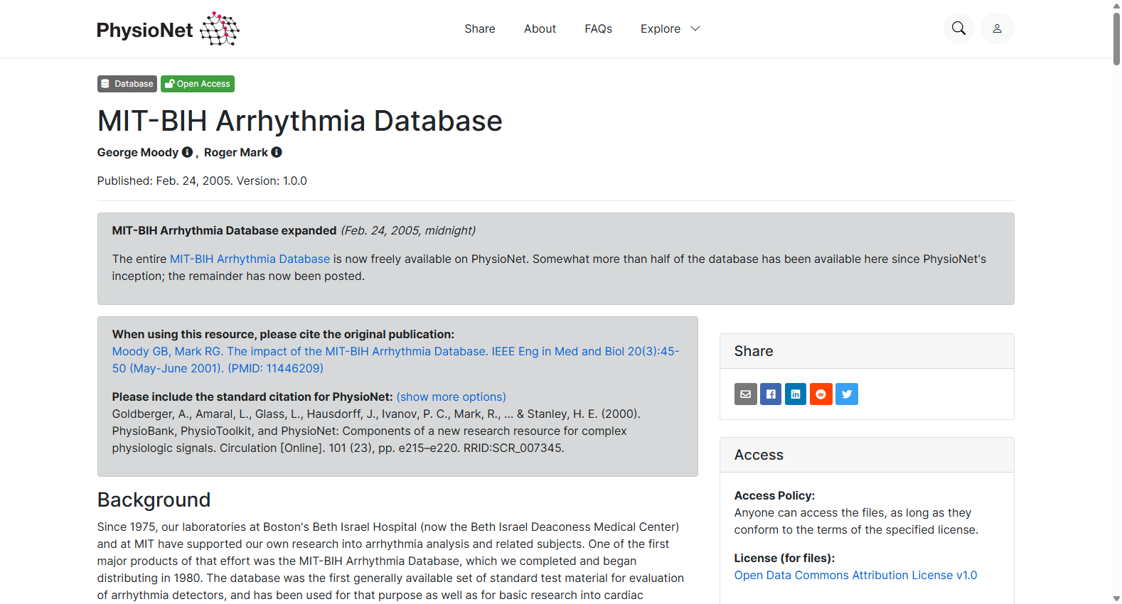 MIT-BIH Arrhythmia Database