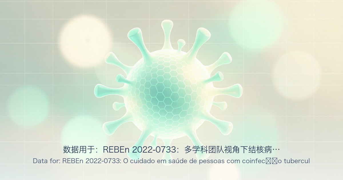 数据用于:REBEn 2022-0733:多学科团队视角下结核病/HIV合并感染者的健康护理