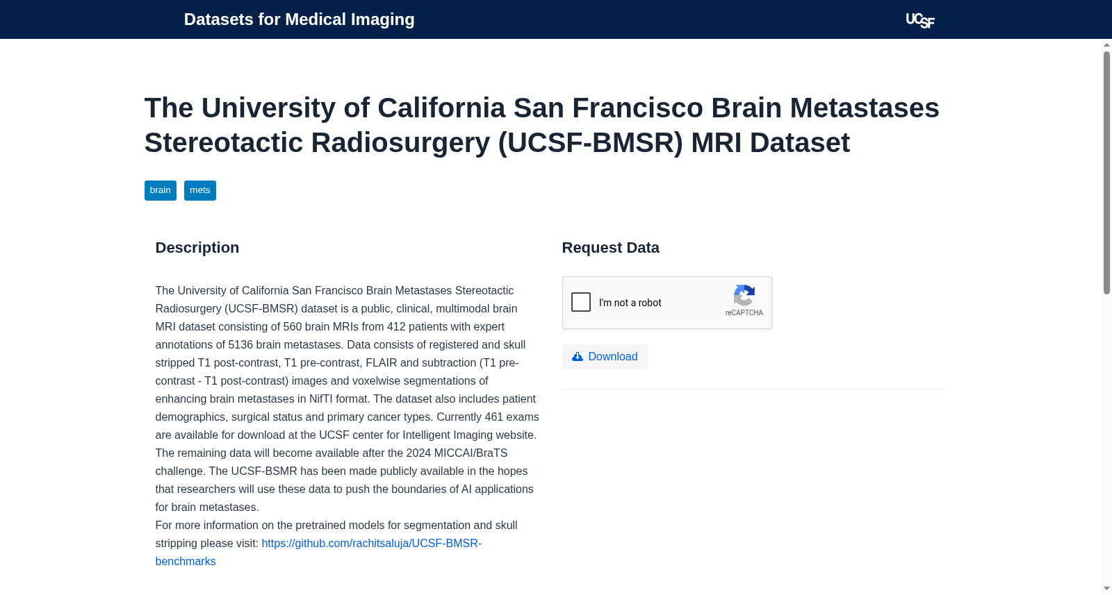 UCSF-BMSR MRI数据集