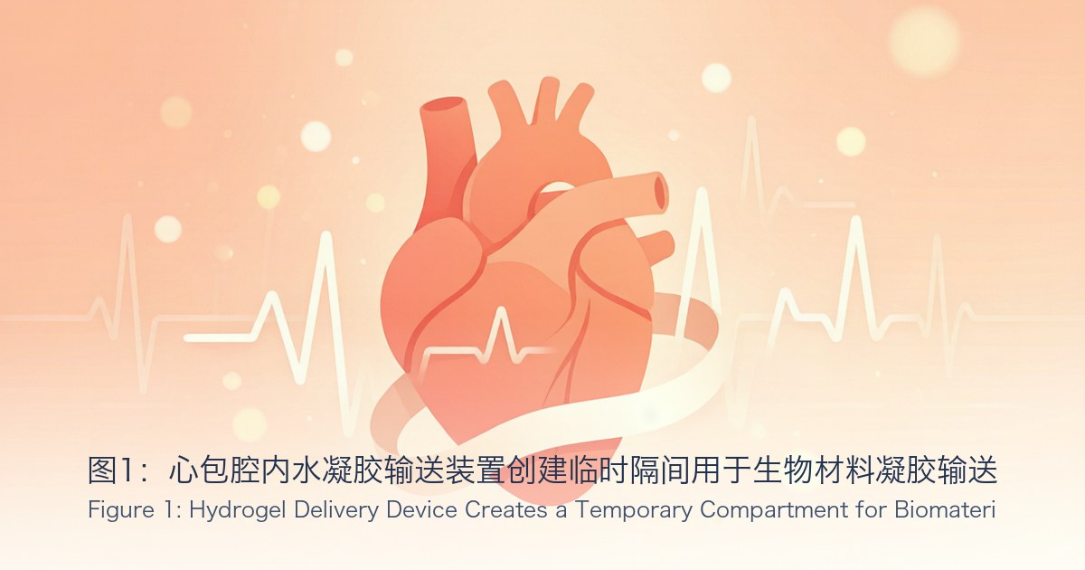图1:心包腔内水凝胶输送装置创建临时隔间用于生物材料凝胶输送