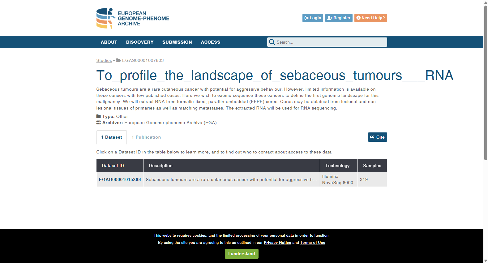 RNA sequencing data of malignant and benign sebaceous tumours