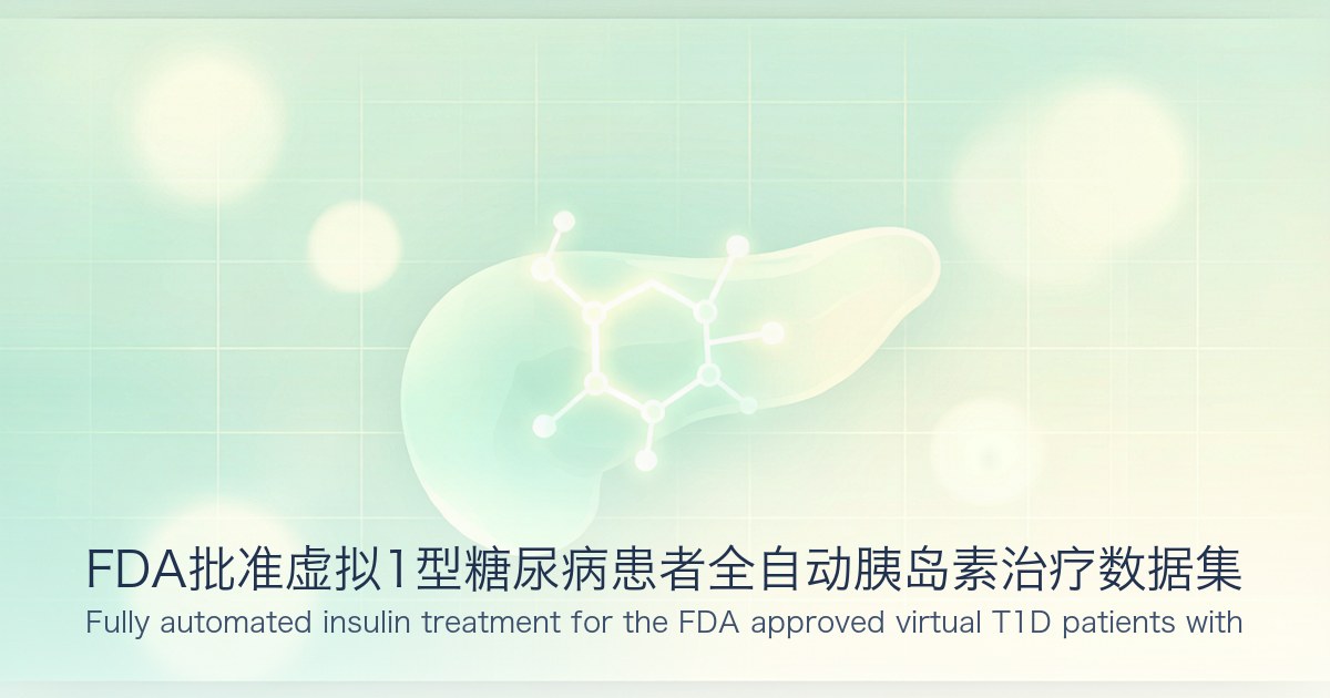 FDA批准虚拟1型糖尿病患者全自动胰岛素治疗数据集