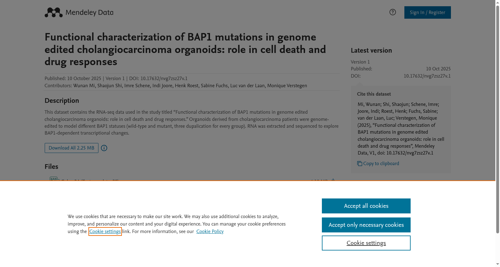 BAP1突变在基因组编辑胆管癌类器官中的功能表征:在细胞死亡和药物反应中的作用