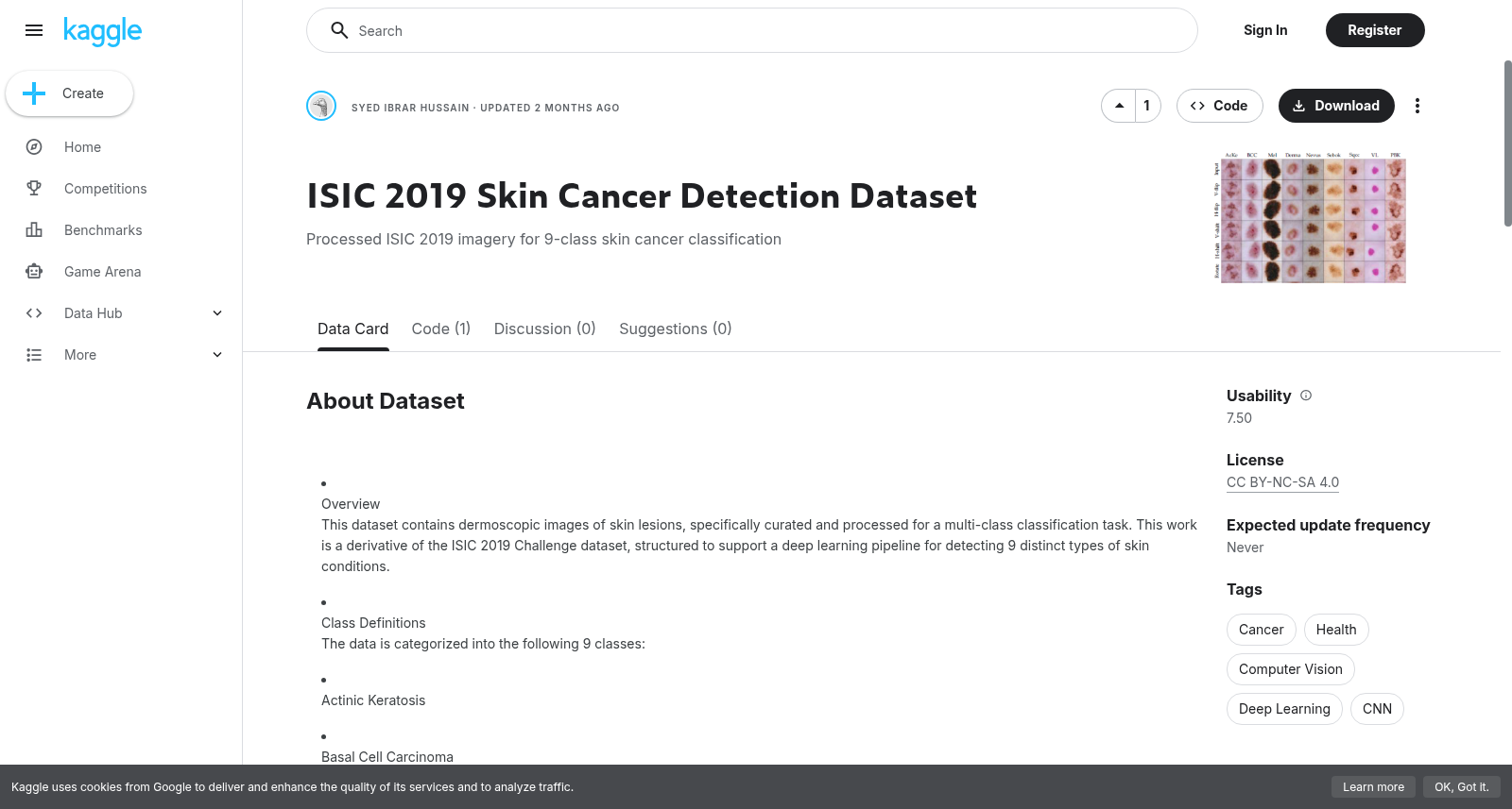 ISIC 2019皮肤癌检测数据集
