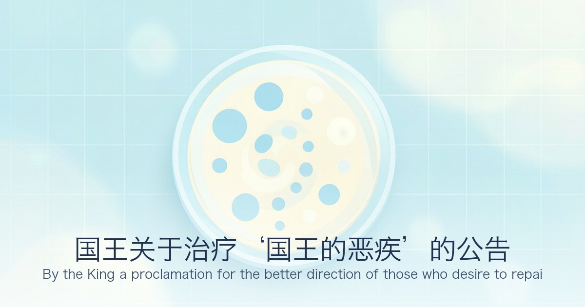 国王关于治疗‘国王的恶疾’的公告
