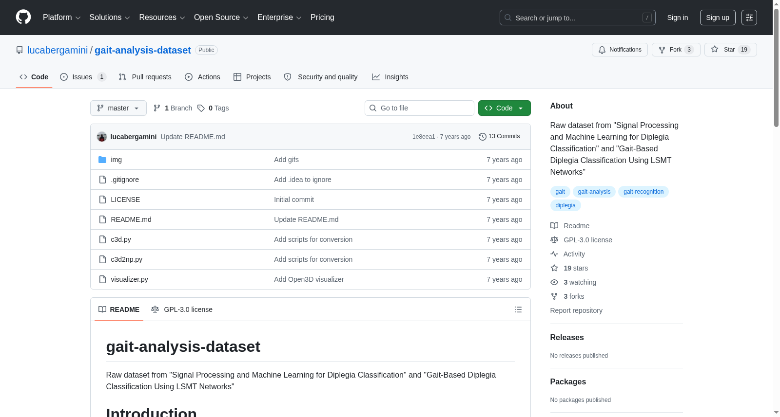 步态分析数据集