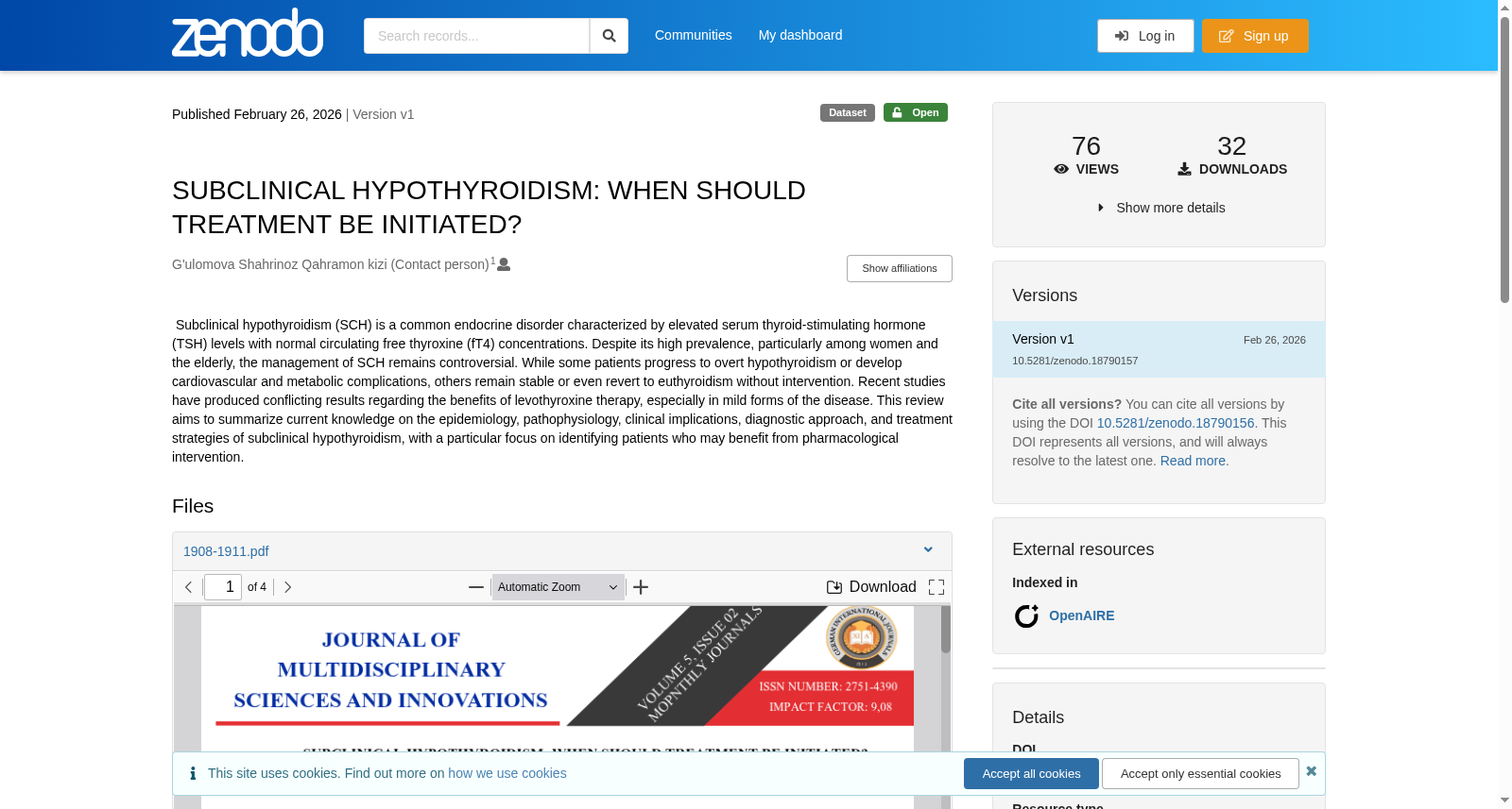 Subclinical Hypothyroidism: When Should Treatment Be Initiated?