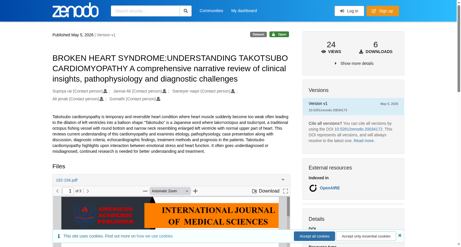 BROKEN HEART SYNDROME: 理解Takotsubo心肌病——临床见解、病理生理学与诊断挑战的全面叙述性综述