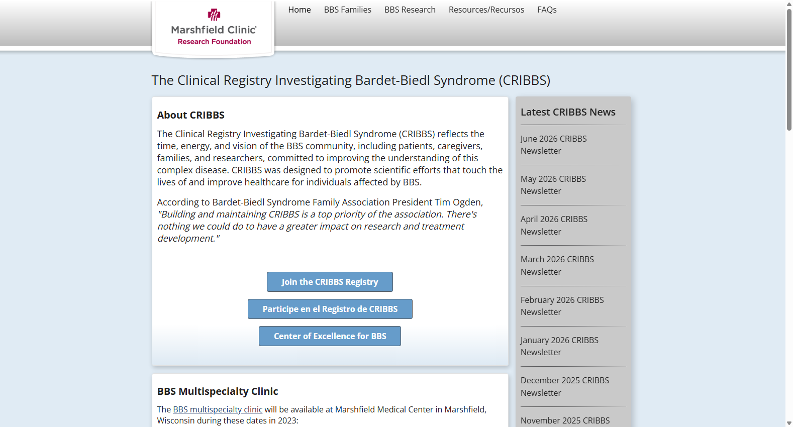 Clinical Registry Investigating Bardet-Biedl Syndrome (CRIBBS)