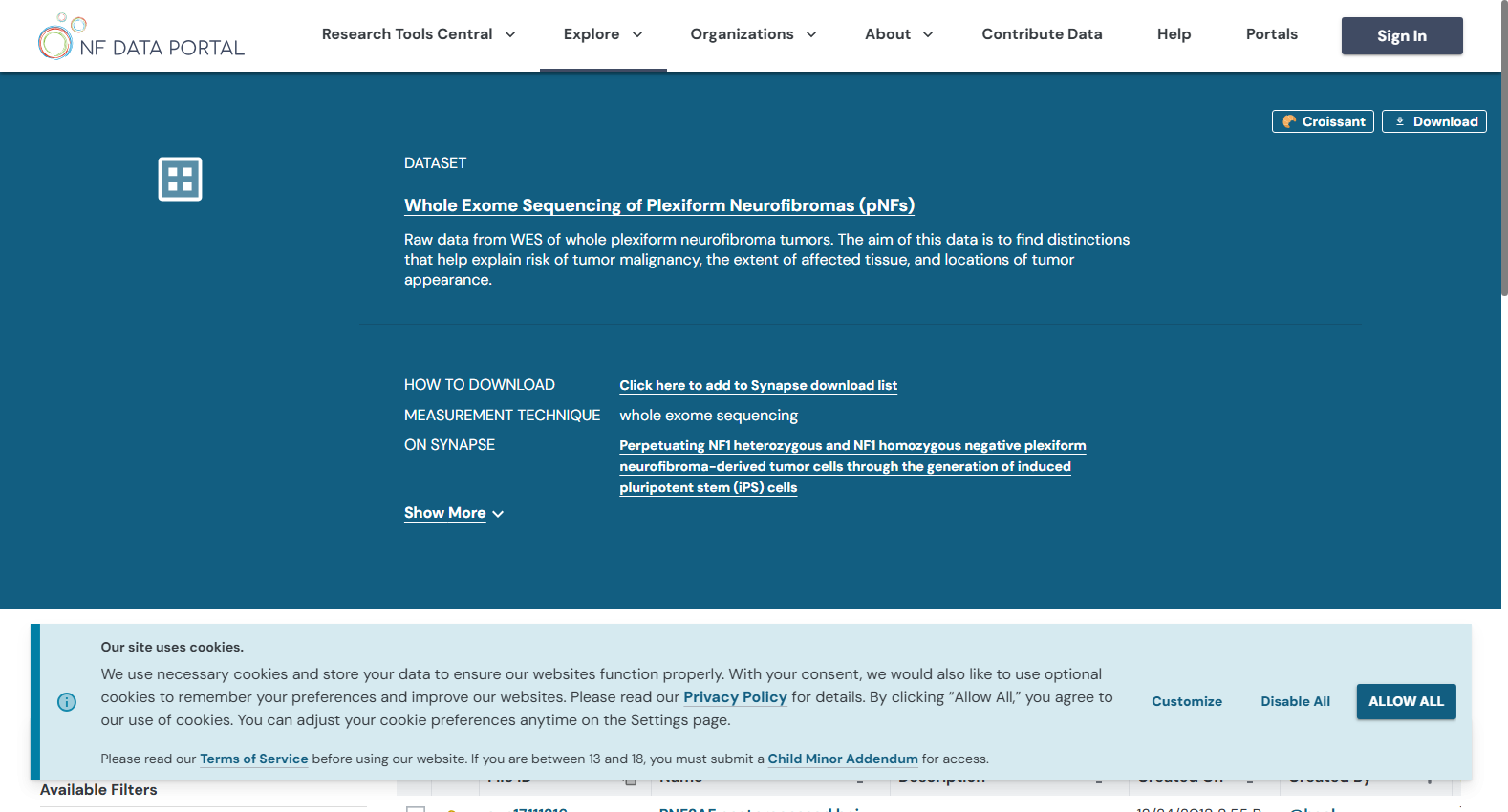Whole Exome Sequencing of Plexiform Neurofibromas