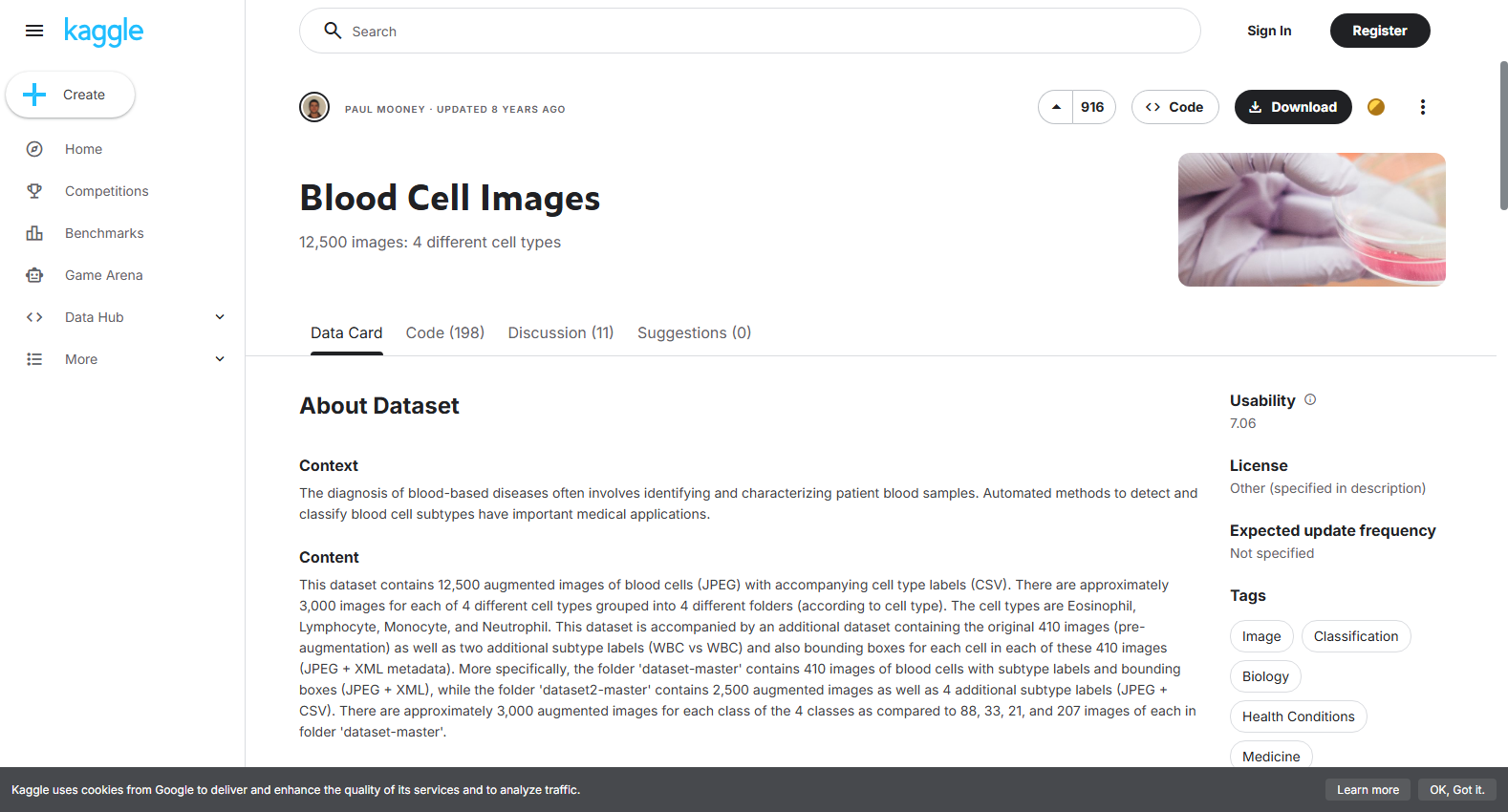 Peripheral Blood Cell Images for MDS and Leukemia Detection