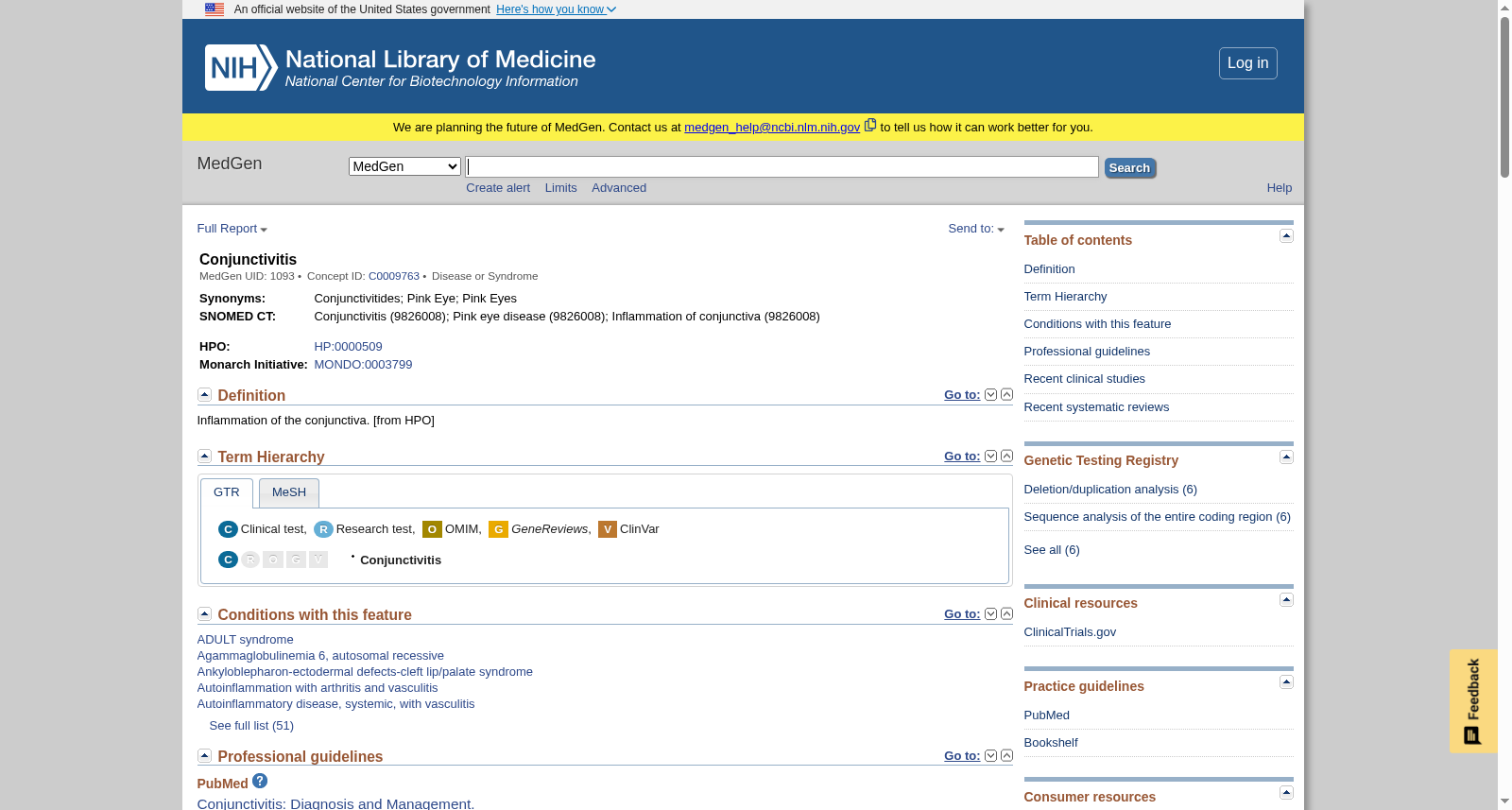 Conjunctivitis MedGen