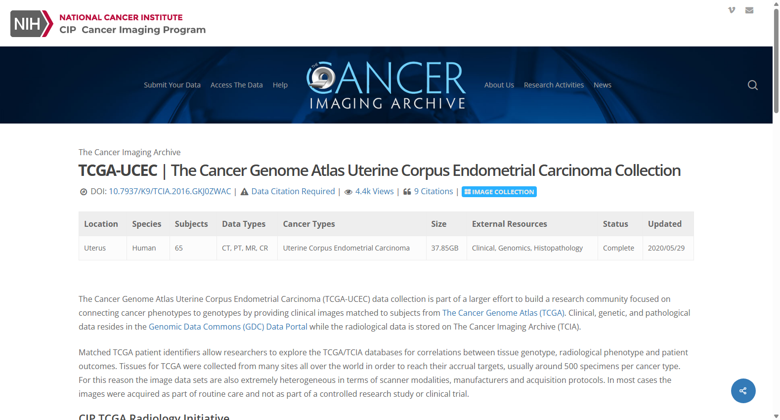 TCGA-UCEC Imaging Collection