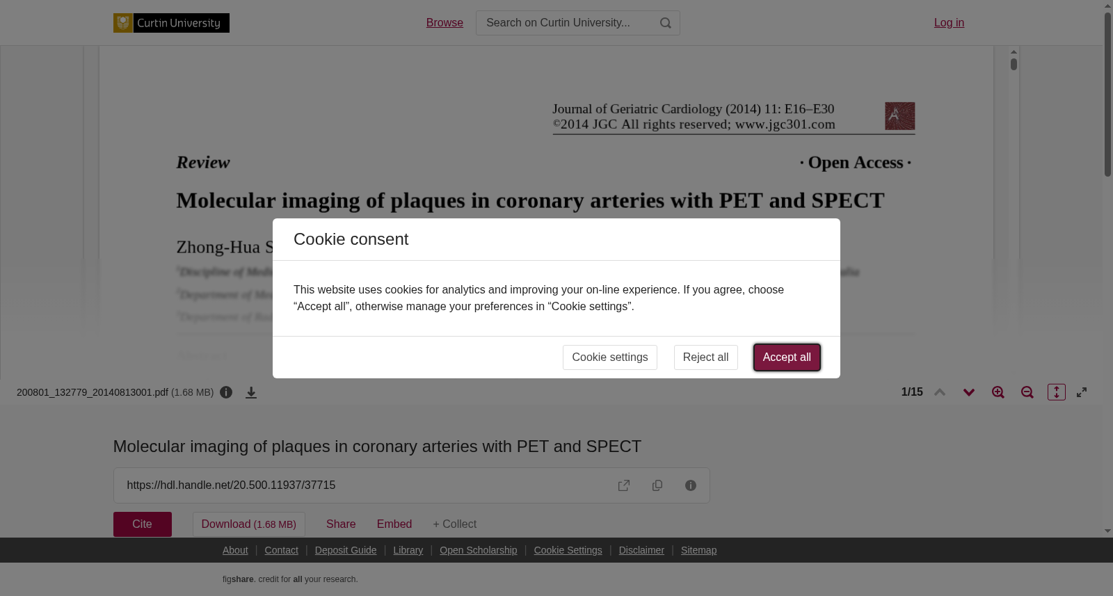 冠状动脉斑块PET与SPECT分子成像数据集