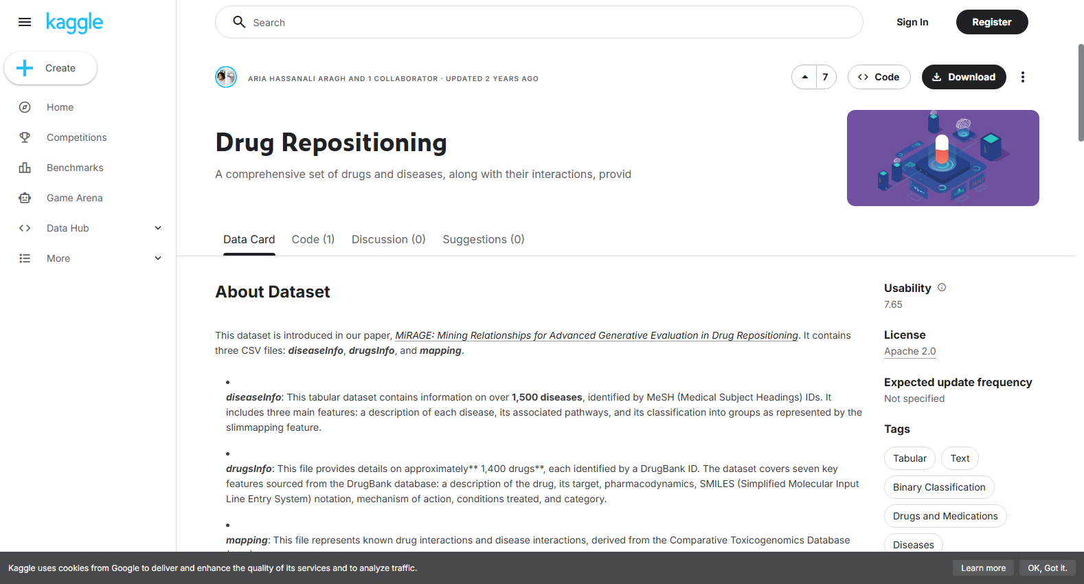 Drug Repositioning Dataset for Metabolic Diseases