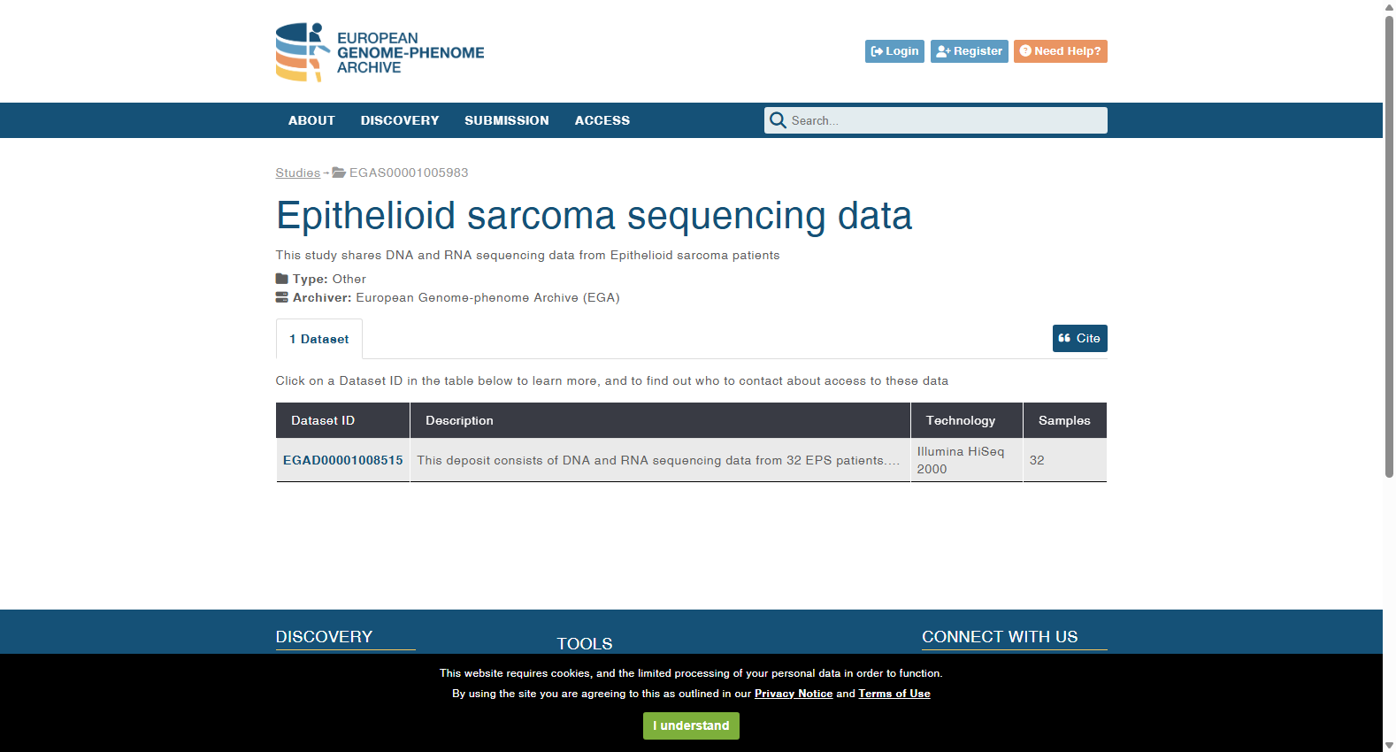 Epithelioid sarcoma sequencing data