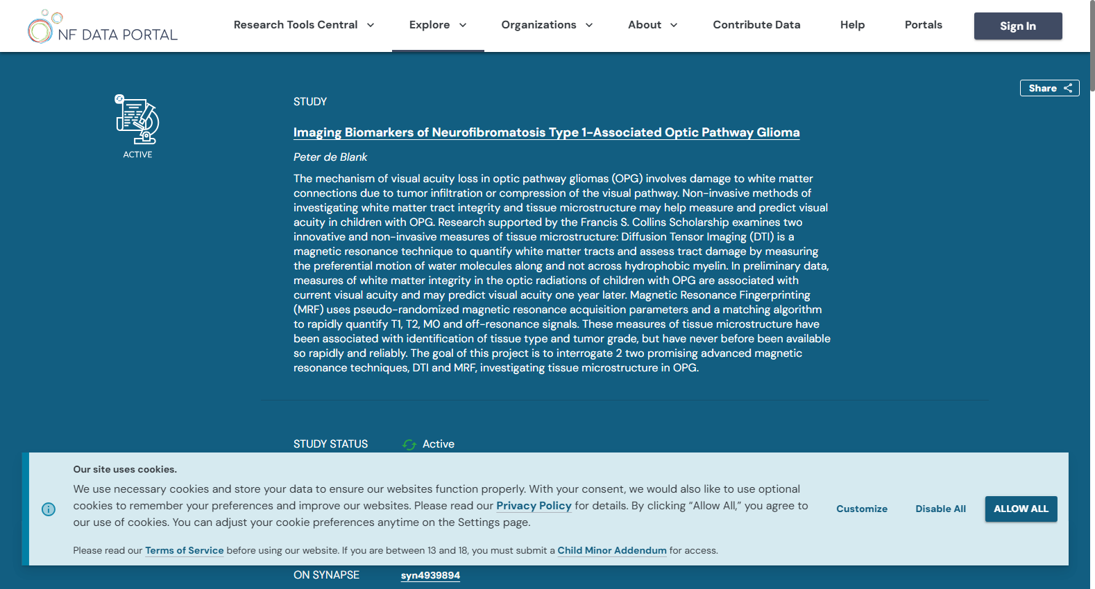Imaging Biomarkers of Neurofibromatosis Type 1-Associated Optic Pathway Glioma