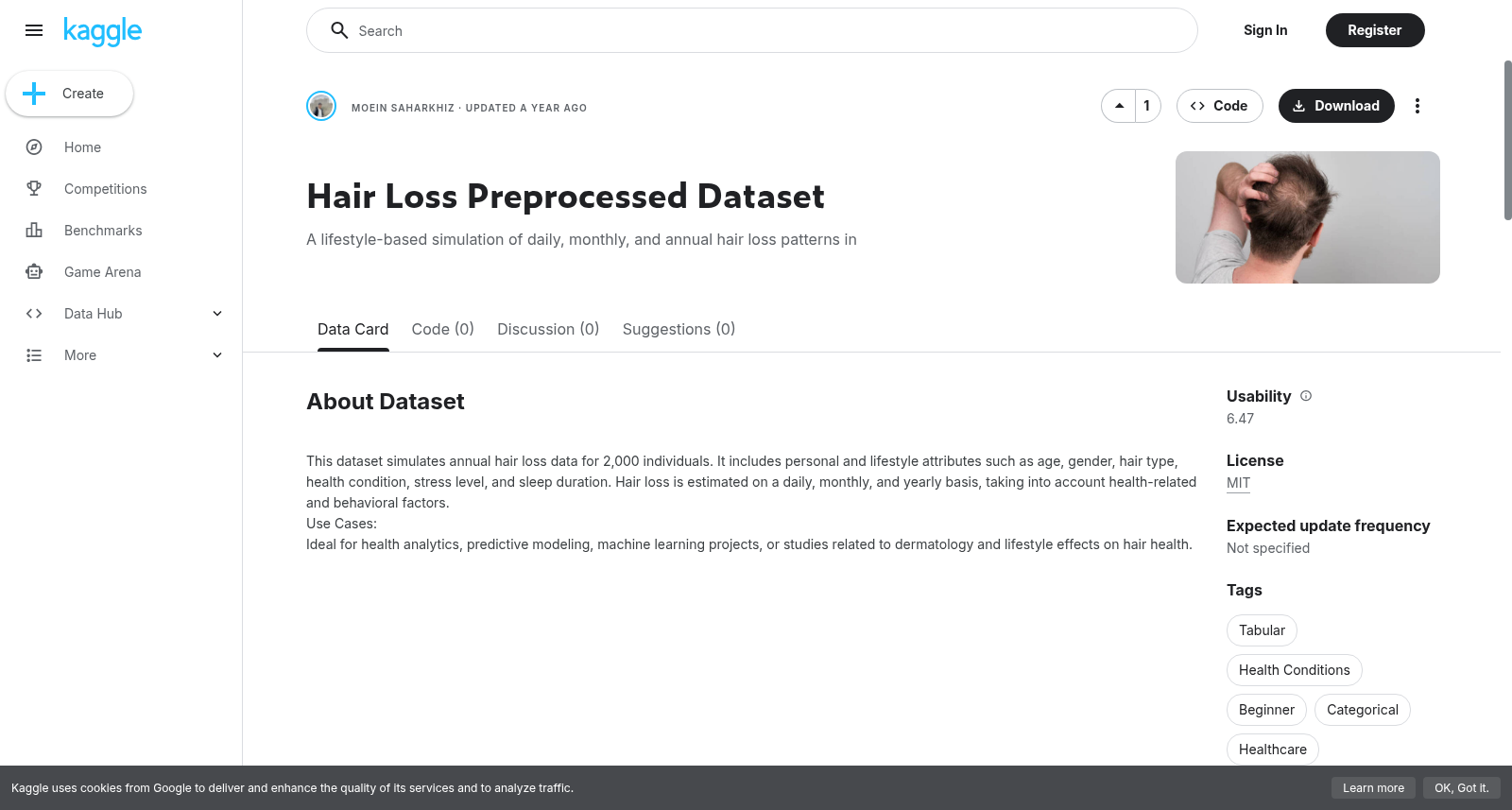 脱发预处理数据集