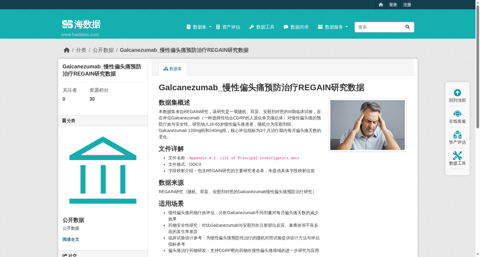 Galcanezumab_慢性偏头痛预防治疗REGAIN研究数据
