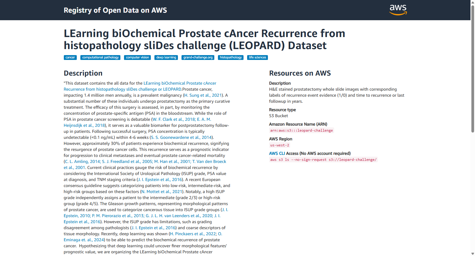 LEOPARD Prostate Cancer Biochemical Recurrence Dataset
