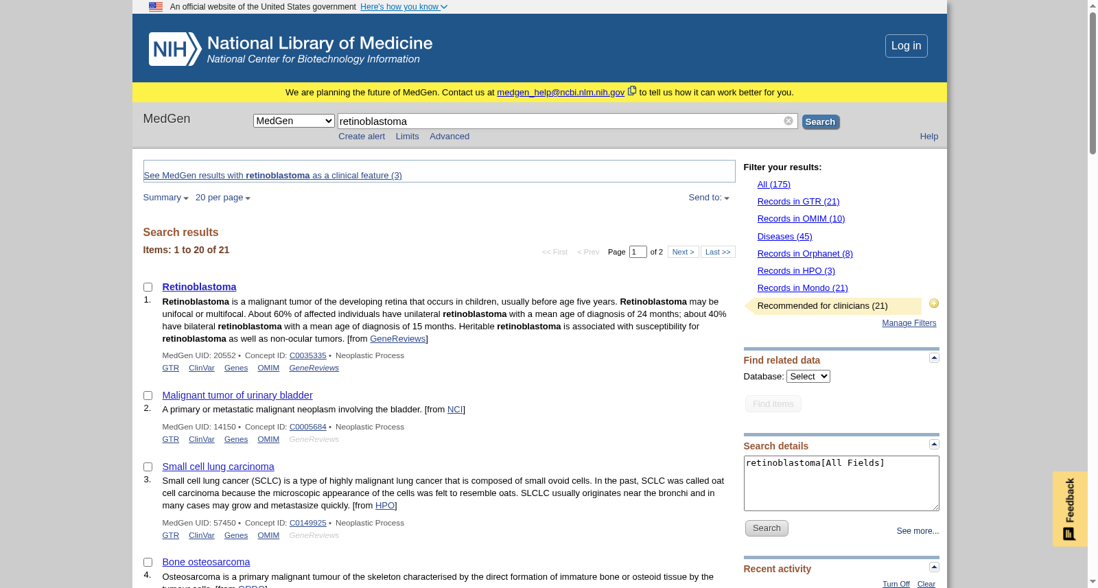 Retinoblastoma MedGen