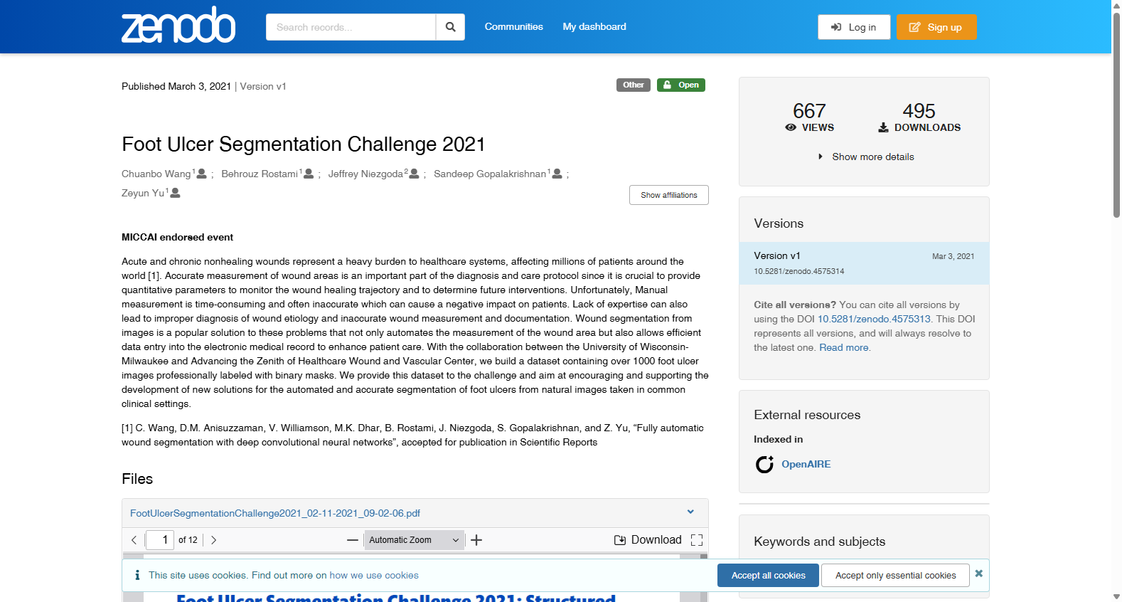 Foot Ulcer Segmentation Challenge 2021