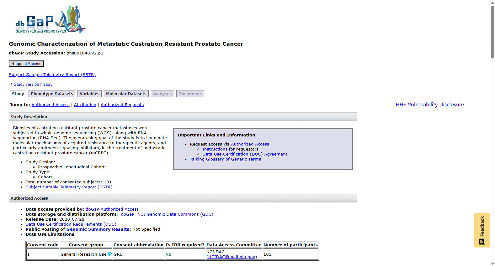 Genomic Characterization of Metastatic Castration Resistant Prostate Cancer