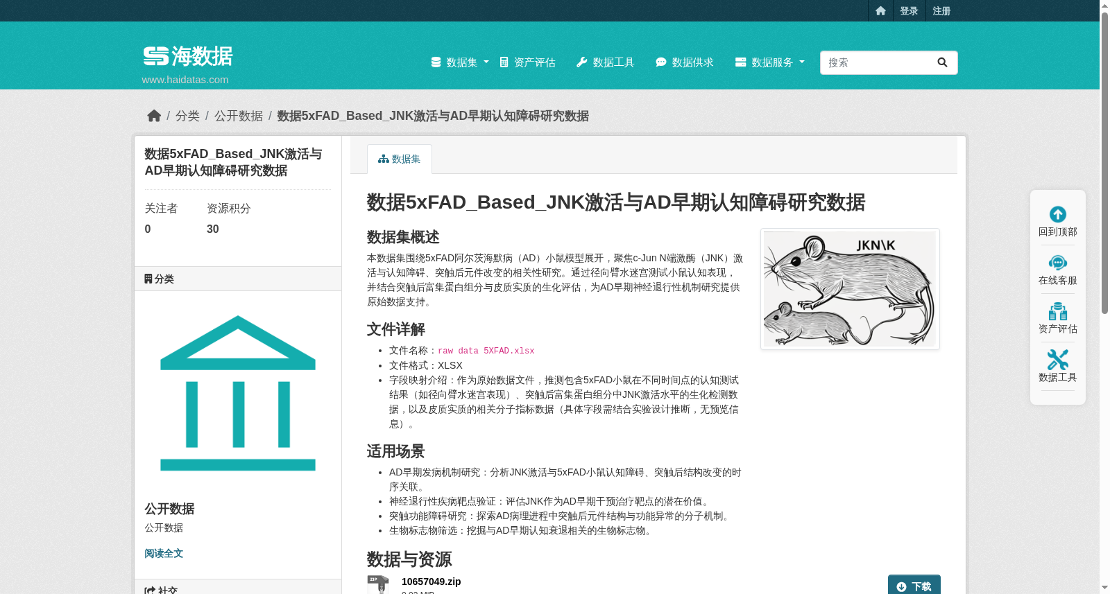 数据5xFAD_Based_JNK激活与AD早期认知障碍研究数据