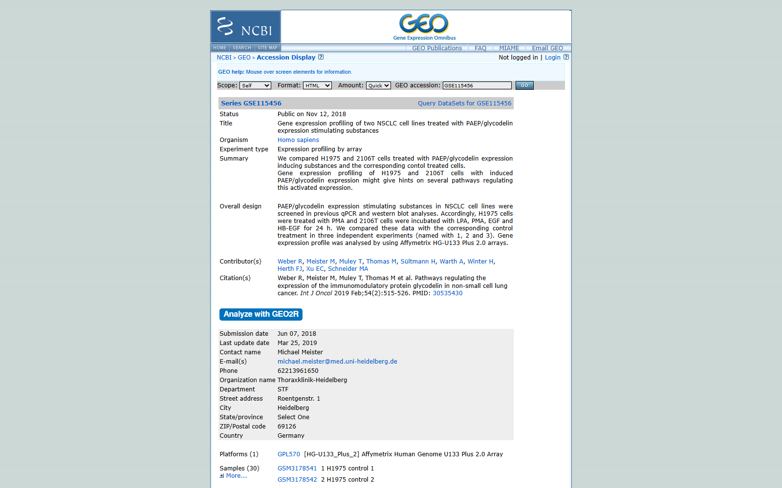 GSE115456: DNA methylation profiling of MEN1-associated bronchial carcinoids