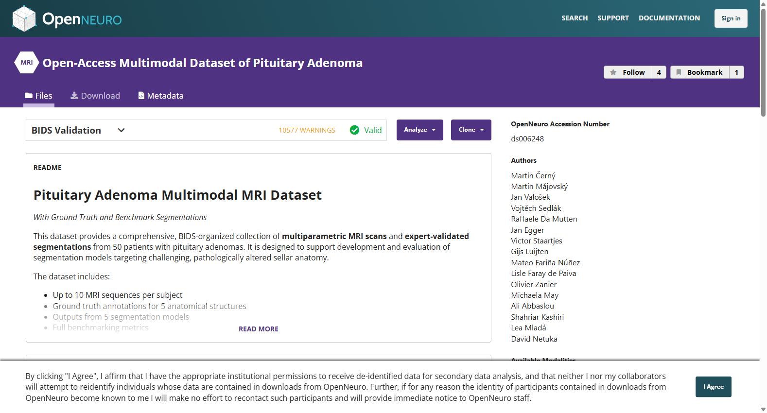 MRI Open-Access Multimodal Dataset of Pituitary Adenoma